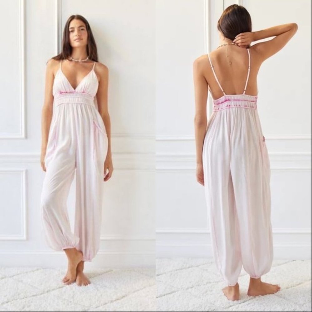 UO Out from under Hollis jumpsuit Urban Outfitters tie dye pink size small